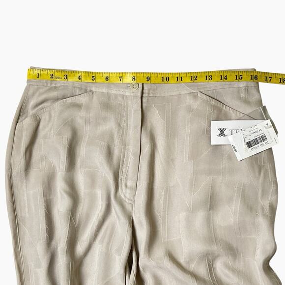 Westbound Dress Pants Size 14 Abstract Weave Pattern Tencel Fabric Beige Career - Picture 10 of 14